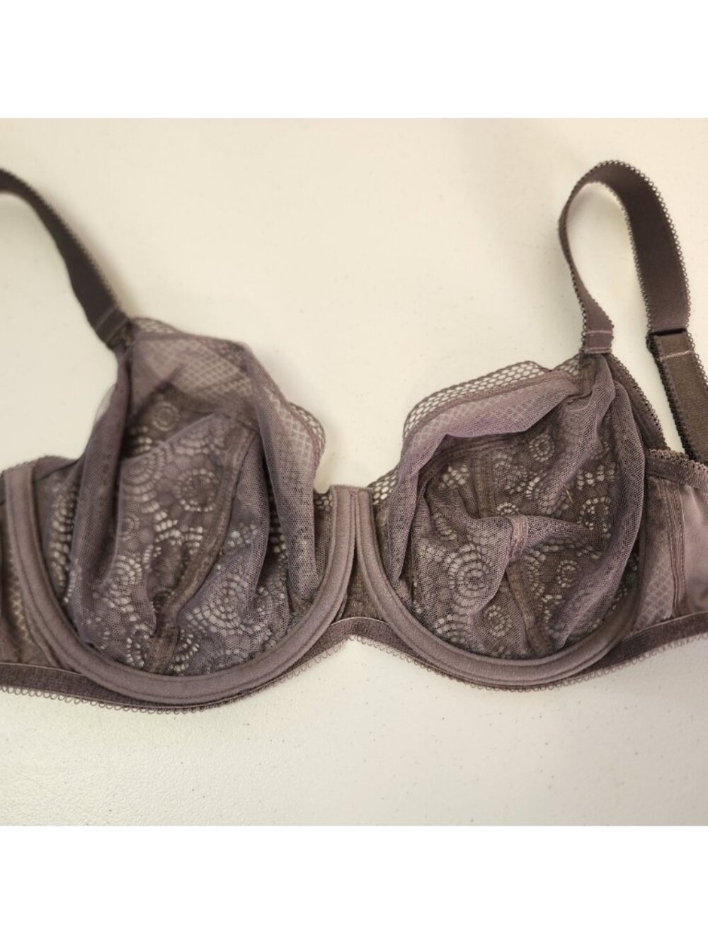 Freya Expression Plunge Lace Cup Bra AA5491 Unpadded Underwire Size 28J Shark - Picture 6 of 8